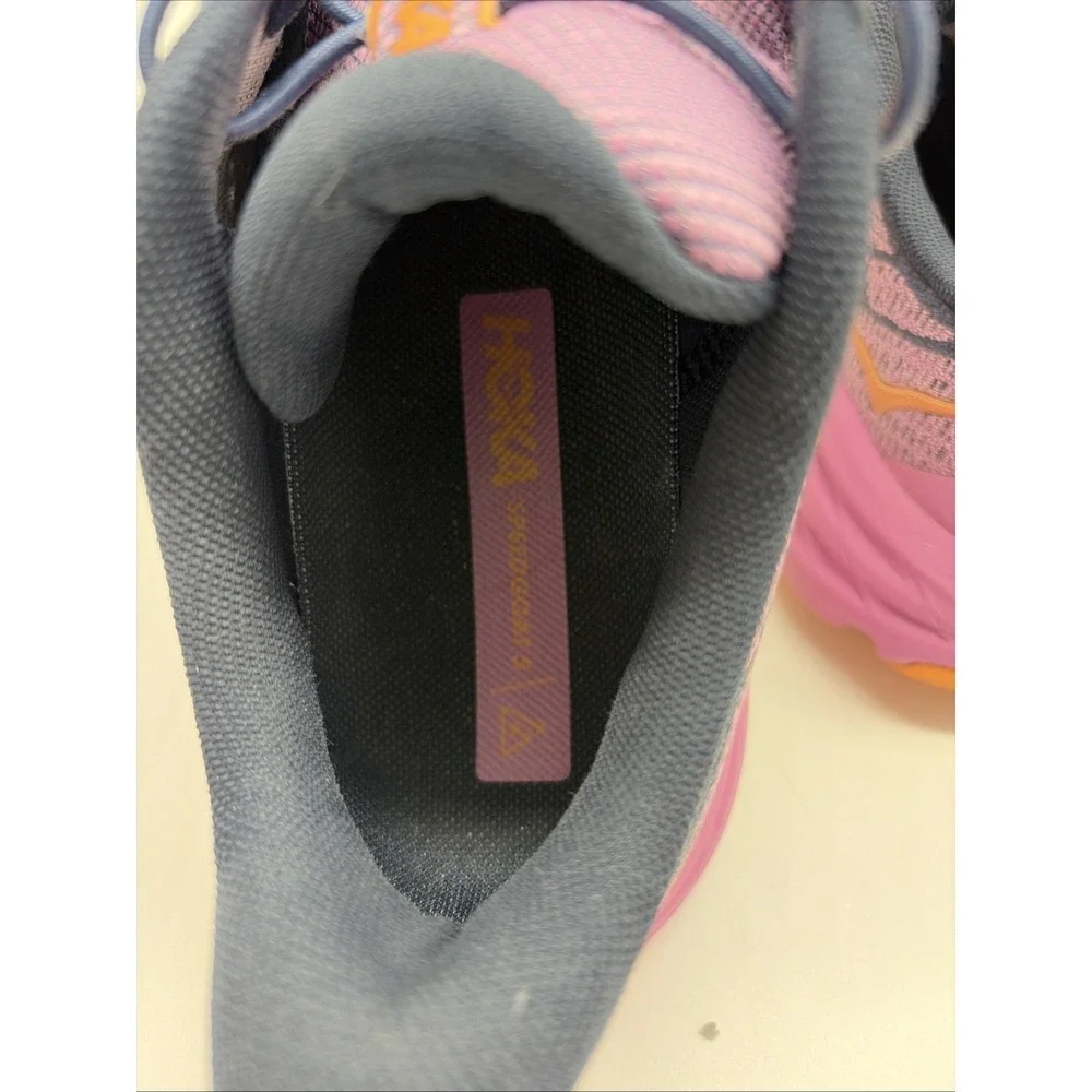 Hoka Kids 6M / Women’s 7.5 / EU 39.5 Purple Blue Orange Elastic Laces